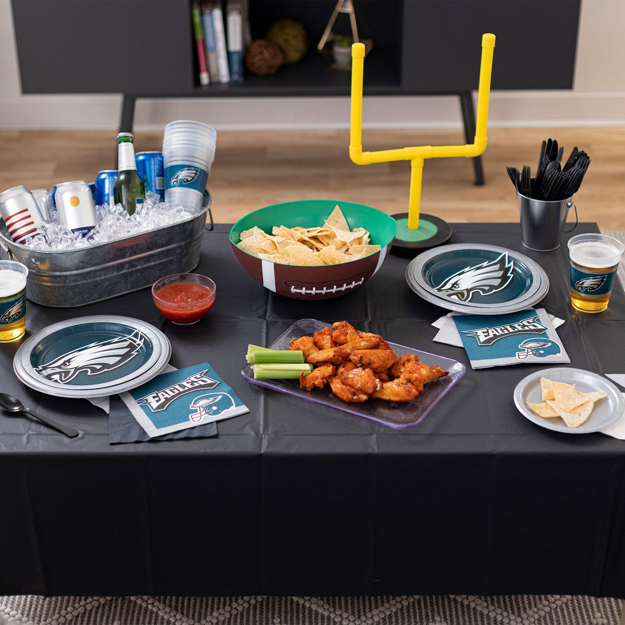 Philadelphia Eagles Party Supplies Pack for 18 Guests - Kit Includes Plates, Napkins, Table Cover, Cups, Cutlery, Serving Bowl, Banner Decoration & Centerpiece